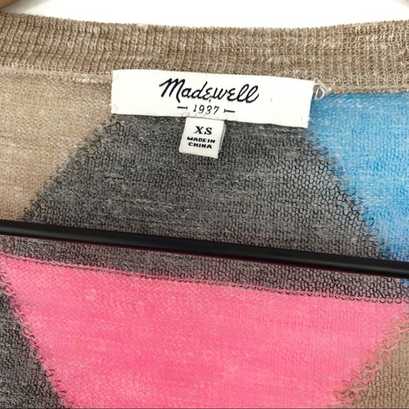 MADEWELL Geometric Triangle Button Up Cardigan Sweater XS - Picture 7 of 10